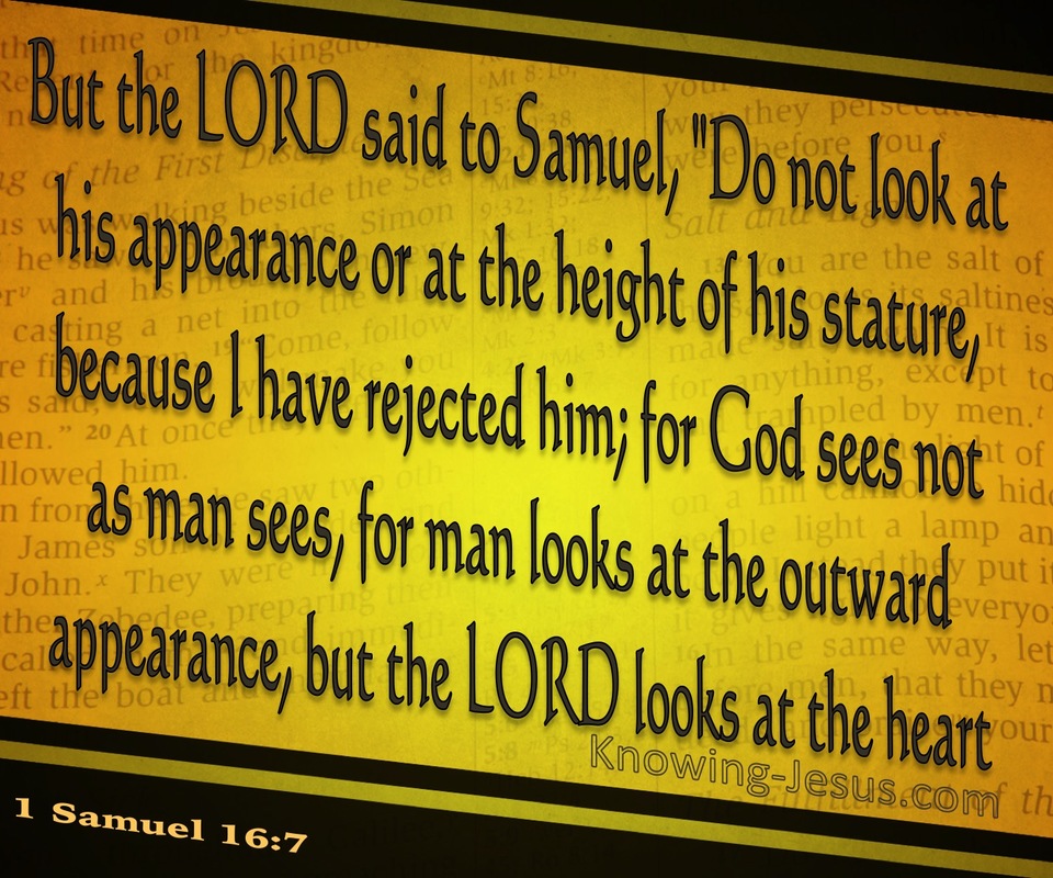 1 Samuel 16:7 God Looks On The Heart (gold)